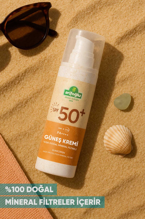Arifoğlu %100 Doğal Mineral Filtreli 50+ SPF Güneş Kremi 100ml.