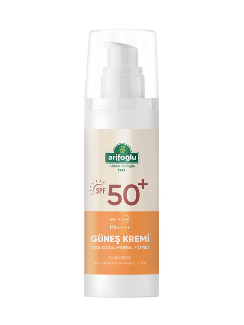 Arifoğlu %100 Doğal Mineral Filtreli 50+ SPF Güneş Kremi 100ml.