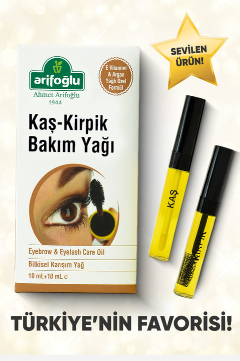 Arifoğlu Kaş Kirpik Bakım Yağı 10+10ml (Doğal E Vitaminli Organik Argan Yağlı)