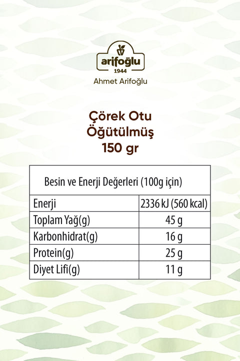 Arifoğlu Çörek Otu Öğütülmüş Silindir Kutu 150gr