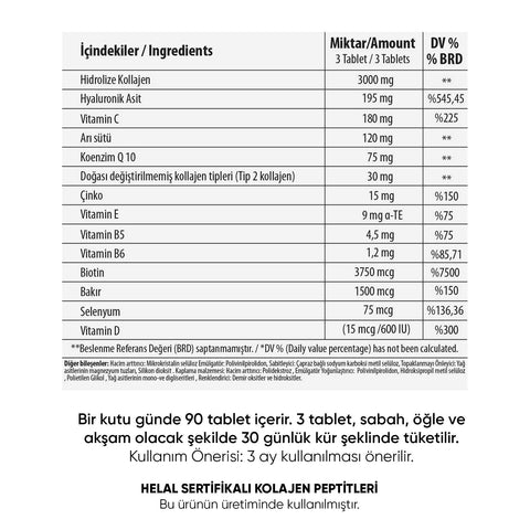 Collagen 90 Tablet Balık Kolajeni - Arifoğlu Online