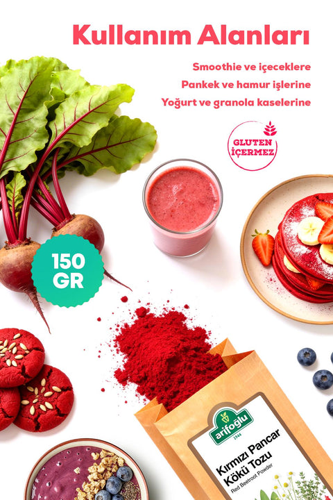 Kırmızı Pancar Kökü Tozu 150 gr (Doğal ve Katkısız) - Arifoğlu Online