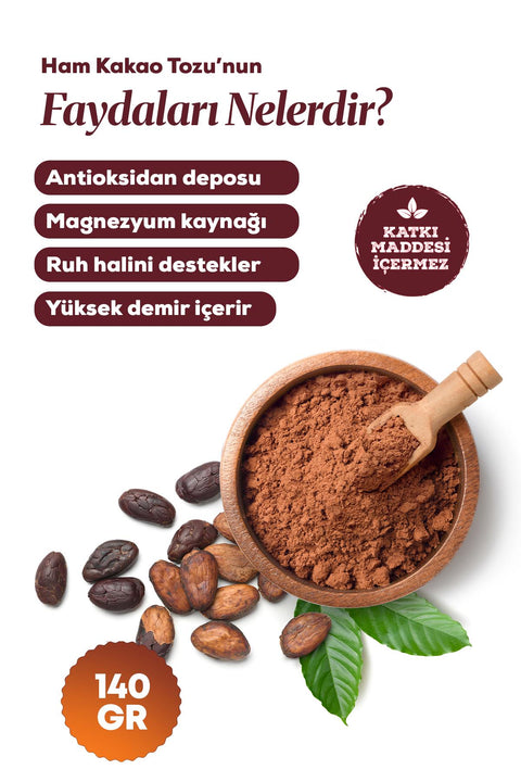 Ham Kakao Tozu 140 gr. Doğal ve Katkısız