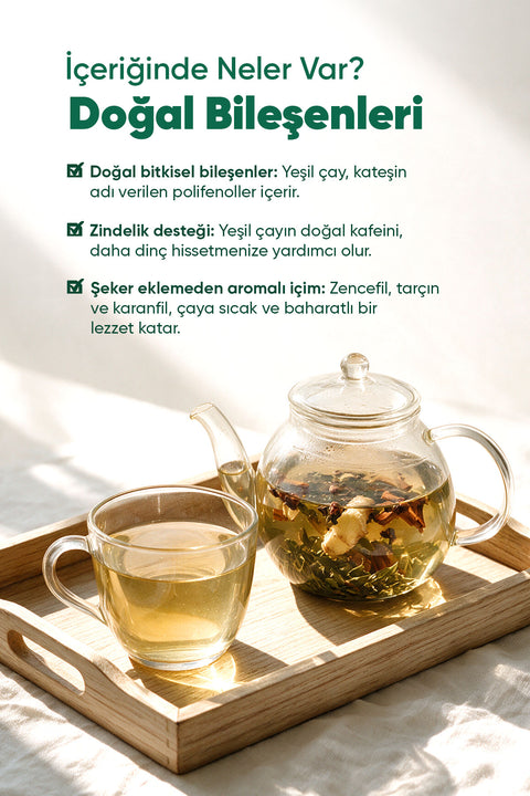 Arifoğlu Yeşil Çay Zencefil Tarçın Karanfil 165gr - Arifoğlu Online