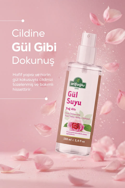 Arifoğlu Gül Suyu (Hidrosol) Gözenek Sıkılaştırıcı Sprey 100ml - Arifoğlu Online