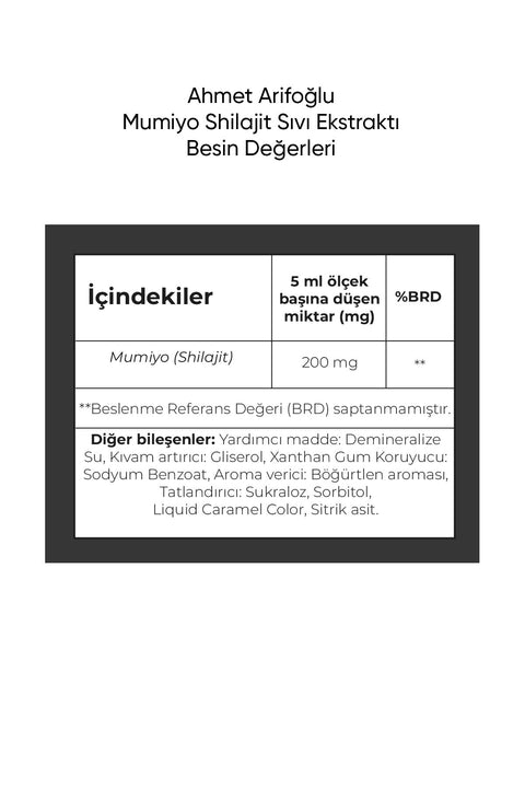 Ahmet Arifoğlu Mumiyo (Shilajit ) Sıvı Ekstraktı 225 ml