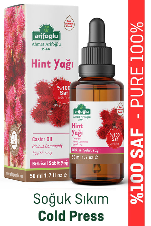 Arifoğlu Hint Yağı Soğuk Sıkım 50ml %100 Saf ve Doğal Castor