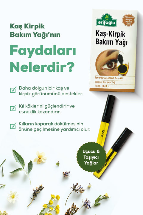 Arifoğlu Kaş Kirpik Bakım Yağı 10+10ml (Doğal E Vitaminli Organik Argan Yağlı) - Arifoğlu Online