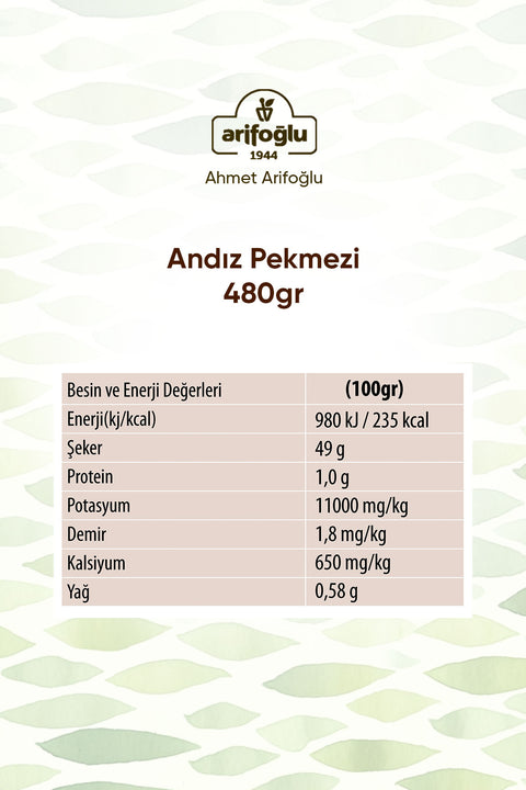 Arifoğlu Andız Pekmezi (Ardıç Pekmezi) 480 g Soğuk Sıkım - Arifoğlu Online