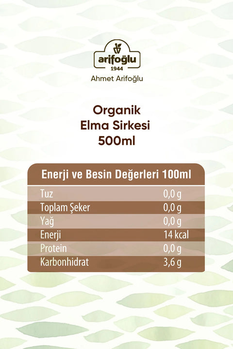 Arifoğlu Organik Elma Sirkesi 500ml - Arifoğlu Online