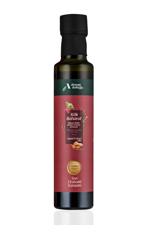 Ahmet Arifoğlu Kök Baharat (Meyan Kökü-Kırmızı Pancar-Zerdeçal) Sıvı Ekstraktı 225 ml - Arifoğlu Online