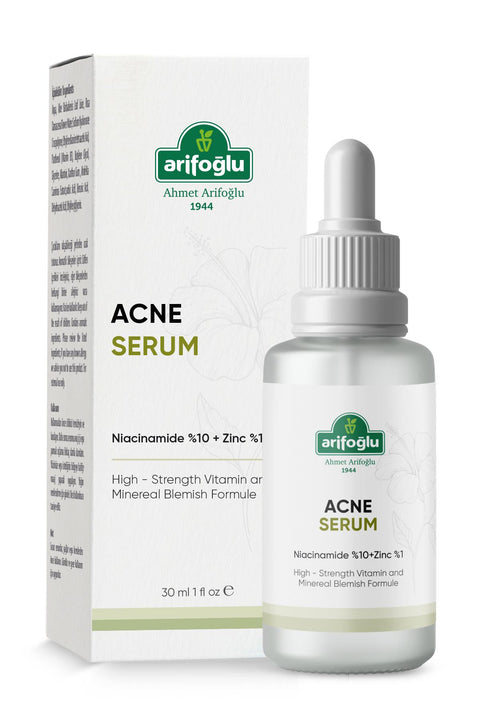 Arifoğlu Akne Karşıtı Serum 30 ml (Sivilce, Siyah Nokta, Kızarıklık, Akne Gidermeye Yardımcı) Niacinamide %10+Zinc %1