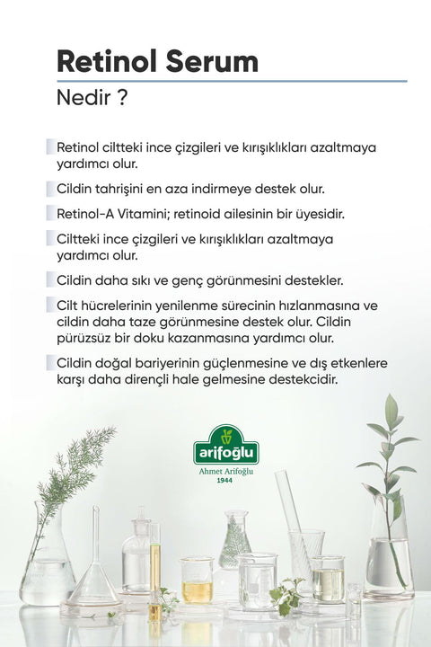 Arifoğlu Kırışıklık Karşıtı, Onarıcı Retinol (A Vitamini) Sıkılaştıcı Gece Serumu 30 ml Retinol %1+HA Extra Firming Night Serum - Arifoğlu Online
